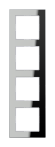 Рамка 4 поста JUNG A CREATION, зеркальное серебро