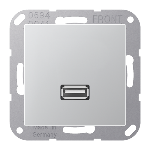 Розетка 1xUSB JUNG A 500, алюминий