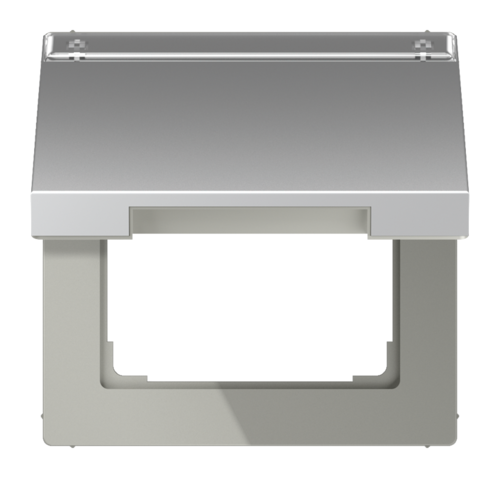 JUNG LS 990 Алюминий Крышка откидная для розеток и изделий 50х50 с полем для надписи