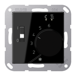 Термостат для теплого пола JUNG А-СЕРИЯ, с датчиком, черный